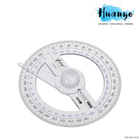 Math Geometry Geometric Protractor Ruler 360 degrees Angle Measurement with Pointer