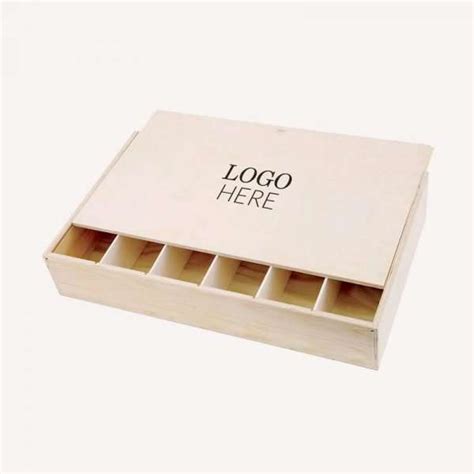 6 Bottle Sliding Lid Wooden Wine Boxes