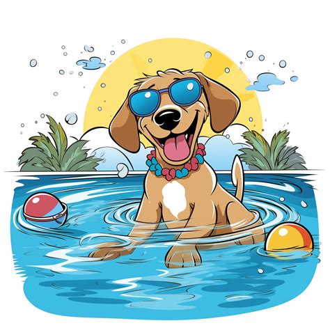 Dog Pool Party Coloring Page | Coloring Pages Mimi Panda