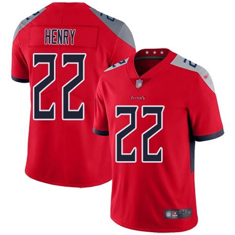 Men's Tennessee Titans 22 Derrick Henry color rush Jersey red