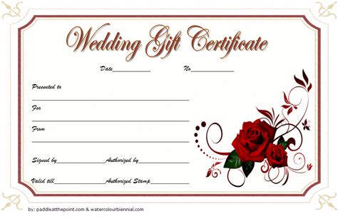 14+ Free Printable Wedding Gift Certificate Templates