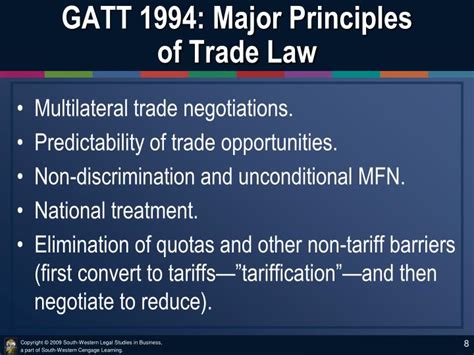 PPT - CHAPTER 9 GATT Law and the World Trade Organization: Basic Principles PowerPoint ...