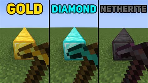 gold vs diamond vs netherite pickaxe in Minecraft - Minecraft videos