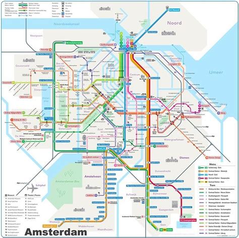 Amsterdam Tramvay Haritası | Amsterdam map, Metro map, Map