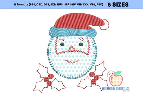 Sketch Of The Santa Face Embroidery Design - Digital Machine Embroidery ...