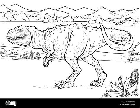 Carnivorous dinosaur - giganotosaurus. Dino coloring page and coloring ...