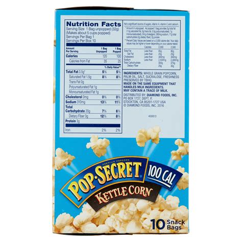 Microwave Kettle Corn Nutrition Facts | Blog Dandk