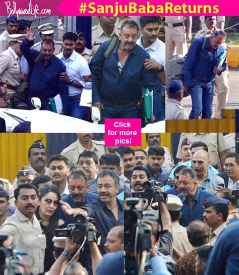 In Pics: Sanjay Dutt's first moments after release from Yerwada Jail today! - Bollywood News ...