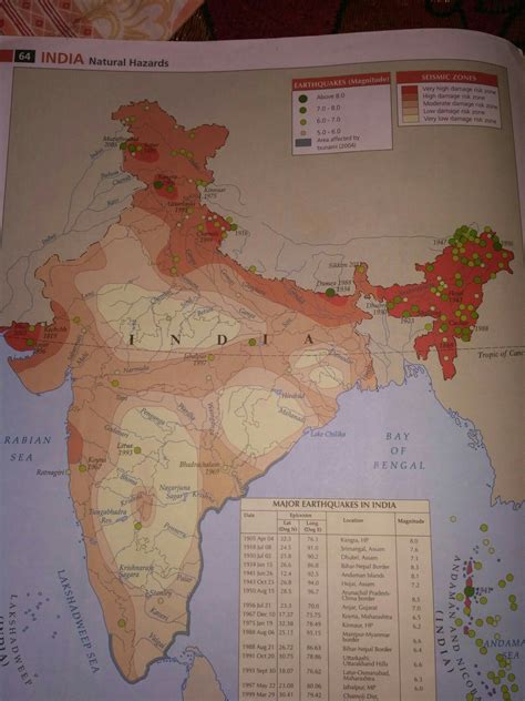 Refer to the internet and see the earthquake zoning map of India. Now ...