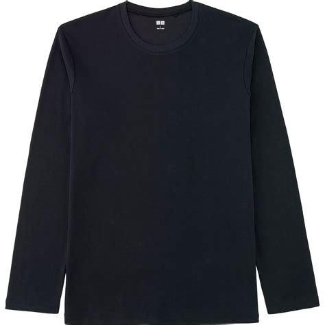 Uniqlo Men Soft Touch Crewneck Long Sleeve T-shirt in Black for Men | Lyst