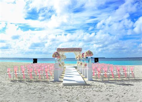 Maldives Destination Beach Wedding Stock Photo - Image of flower, tiffany: 54310402