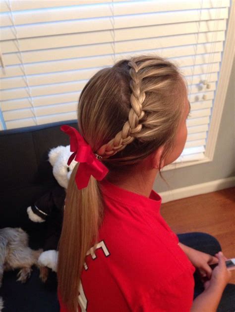 Cheer hair, Sporty hairstyles, Softball hairstyles