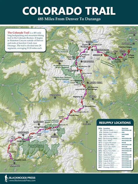 Colorado Trail Map | Blackwoods Press | Colorado trail, Colorado hiking ...