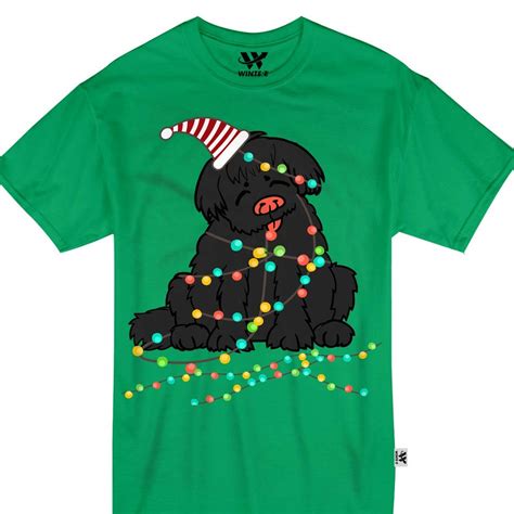 Christmas Lights Newfoundland Dog For Animal Lovers Xmas Tshirt | Stellanovelty