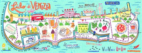 Beautiful Lido! | Illustrated map, Lido, Venice map