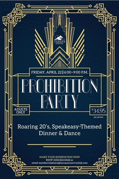 Roaring 20's Speakeasy Gatsby Theme Event Flyer Poster Template