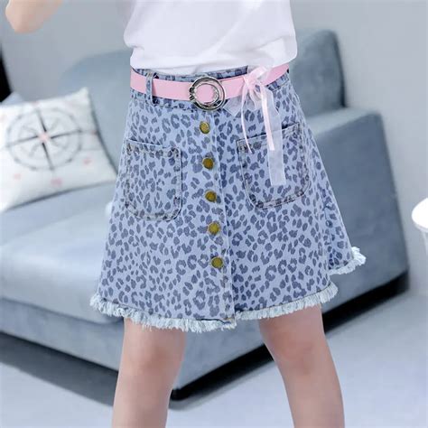 New Fashion Luxury Teenagers Denim Tutus Skirt For Girls With Belt High Quality Sexy Summer ...