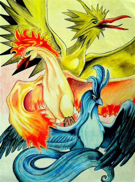 Zapdos, Moltres, Articuno by gabrielazanin on DeviantArt