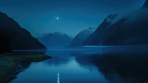 Wallpaper night, mountains, lake, 4k, Nature #17753