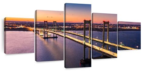 Sunset At Delaware Memorial Bridge Wall Art | Photography