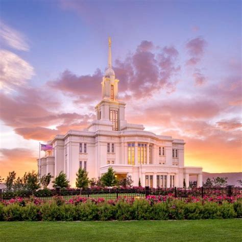 Payson Temple Harvest Sunset Panoramic - LDS Temple Pictures