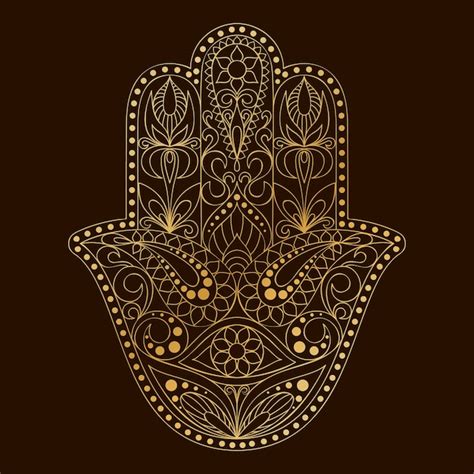 Symbole Hamsa Dessiné à La Main. Main De Fatima. | Vecteur Premium