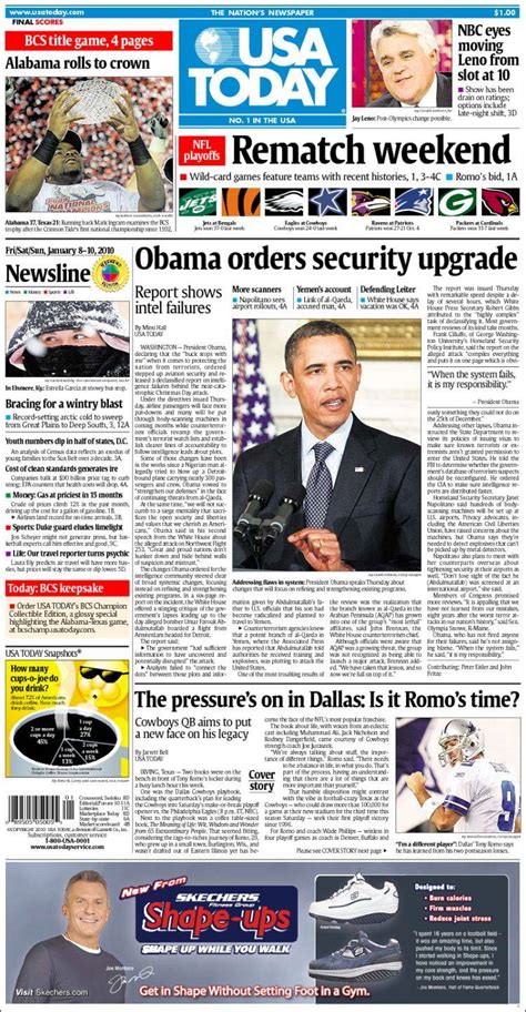 Newspaper USA Today (USA). Newspapers in USA. Friday's edition, January ...