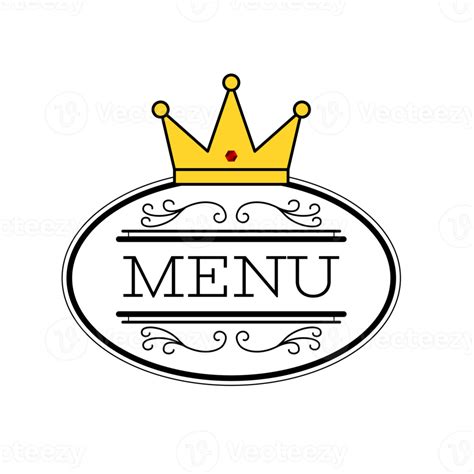 Restaurant menu design crown oval shape. for restaurant, menu cover, logo 21284686 PNG