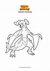 Mega Garchomp Coloring Pages sketch template