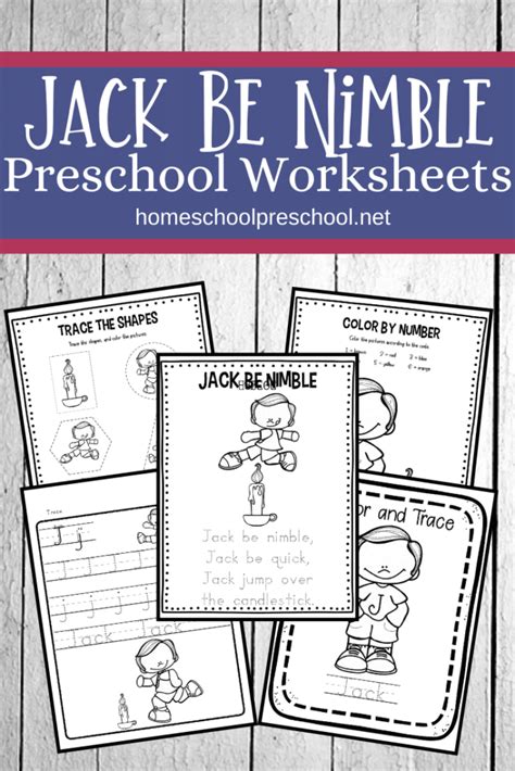 Free Printable Jack Be Nimble Activities for Preschool