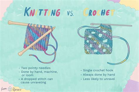 two knitting needles next to each other with the words knitting vs crochet