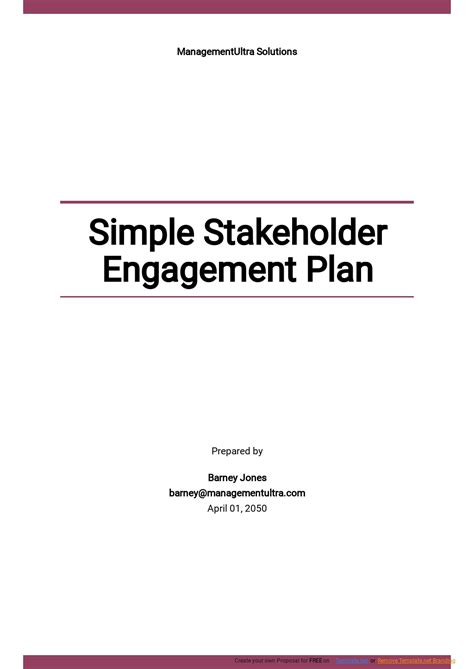 Free Simple Stakeholder Engagement Plan Template - Google Docs, Word ...