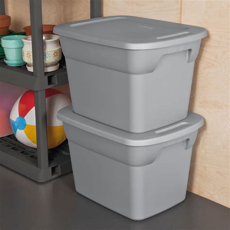 8 Plastic Tote Box 18 Gallon Steel Stackable Storage Bin Container with Lid Set | eBay