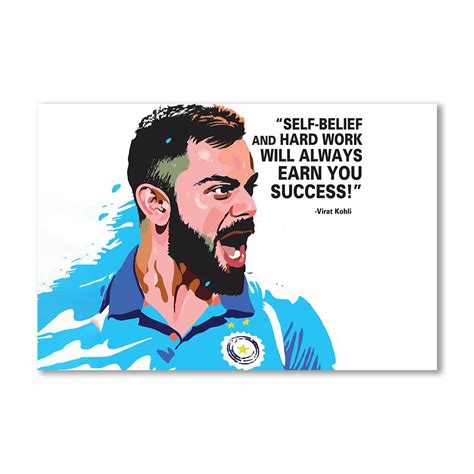 100Yellow® Virat Kohli With Quotes Digital Printed Motivational Paper ...