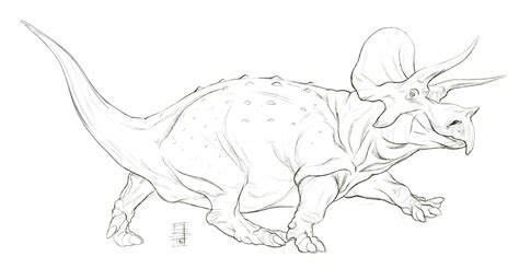 Sketch of a Running Dinosaur