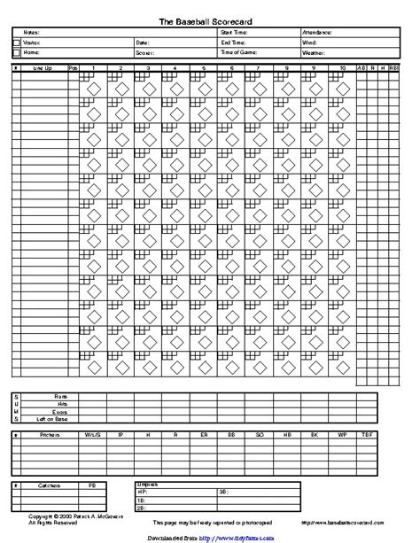 The Baseball Scorecard - PDFSimpli