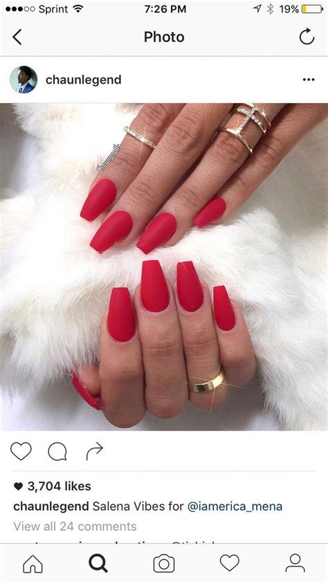 Look at these matte nails.. #mattenails | Red matte nails, Coffin nails ...