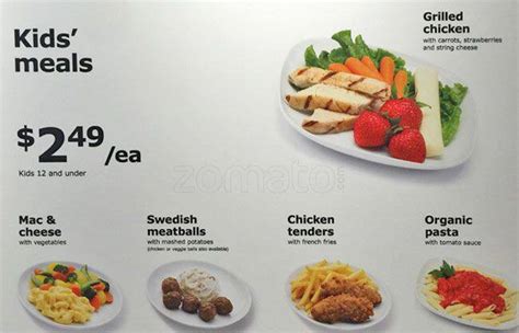 Menu at IKEA Restaurant, East Palo Alto