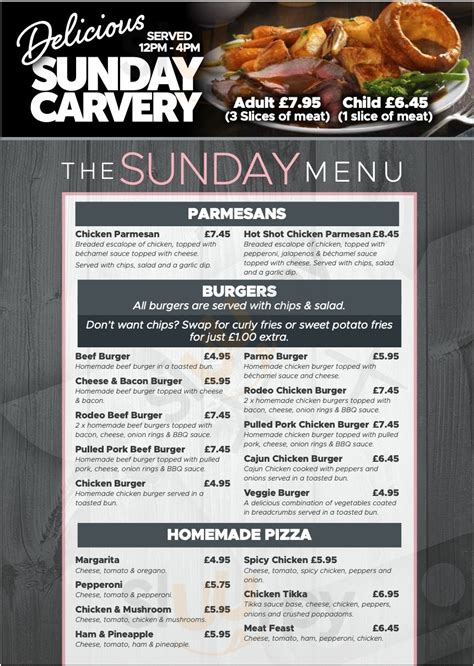 The Tipsy Cow menù, Middlesbrough - Main Menu | Sluurpy