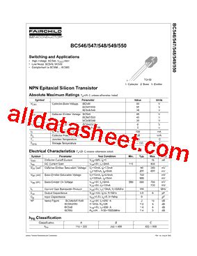 BC547 Datasheet(PDF) - Fairchild Semiconductor