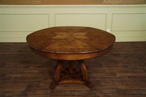 Solid Walnut Round Arts and Crafts Expandable Dining Room Table