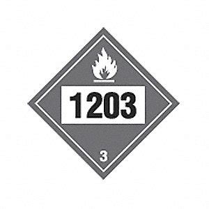 BRADY FLAMMABLE LIQUID GASOLINE PLACARD, 10 3/4 IN, STYRENE - DOT and ...