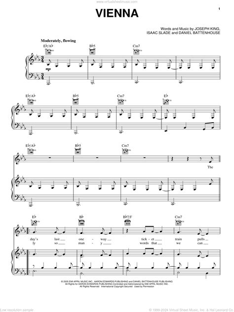 Fray - Vienna sheet music for voice, piano or guitar [PDF]