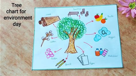 Things we get from tree drawing | tree chart for environment day - YouTube