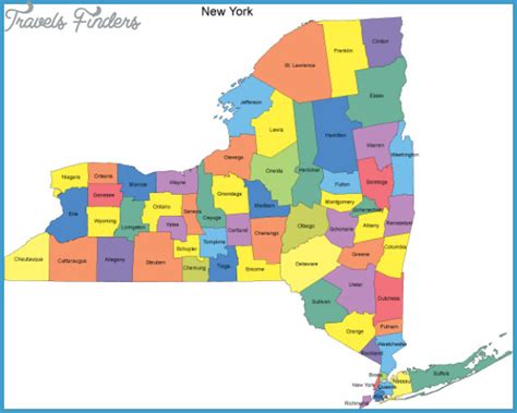 New York Map Of Counties - TravelsFinders.Com