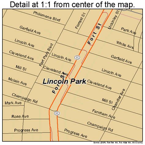 Lincoln Park Michigan Street Map 2647800