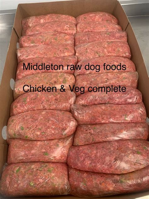 Dog Food Frozen Chicken & veg complete meal 48x500g bags 24kg box BARF ...