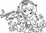 Pupcake With Strawberry Coloring Page For Kids  Free sketch template