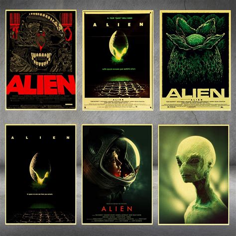 Home Art Movie Alien Retro Poster Prints High Quality Wall Stickers For ...