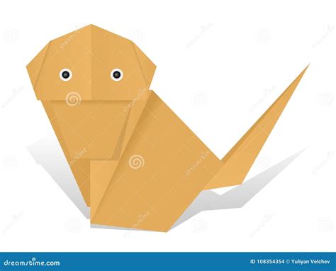 Origami monkey stock vector. Illustration of origami - 108354354